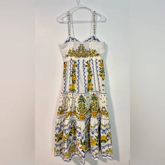 Farm Rio Off White Sicily Cotton Midi Dress - Picture 6 of 8